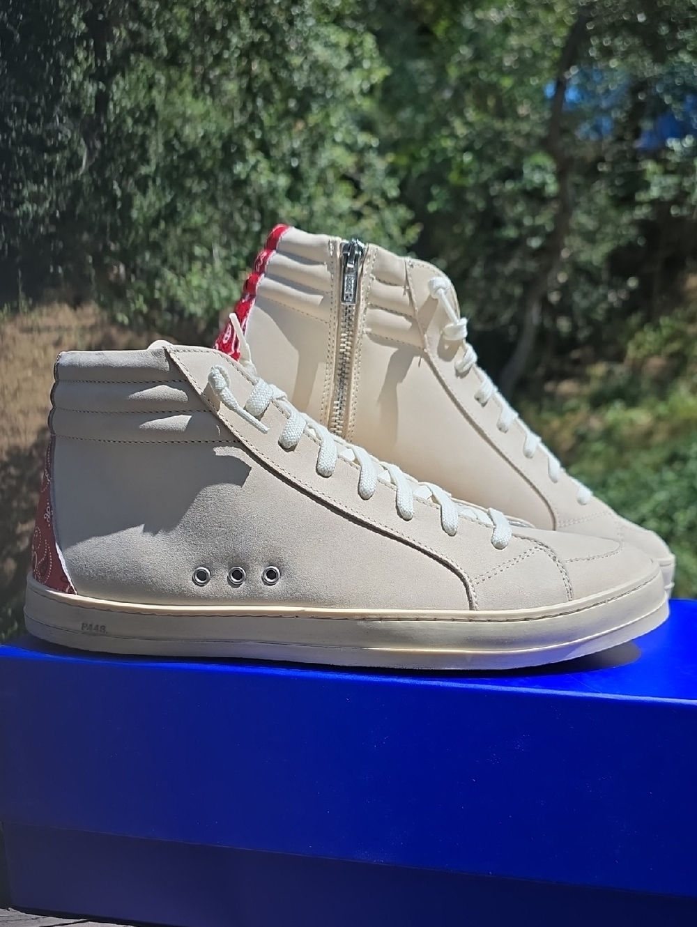 NEW P448 SKATE STYLE F22SKATE M HIGH TOP LEATHER SNEAKERS IN PAS SIZE 42